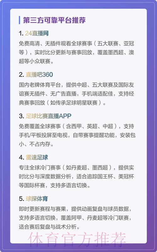 全面解析世界杯直播平台推荐列表 全面解析世界杯直播平台推荐列表