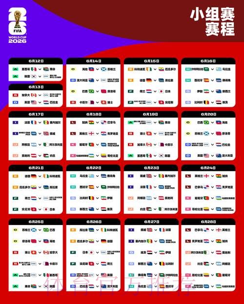 2026世界杯每日赛程今日比赛时间表免费观看 2026世界杯每日赛程今日比赛时间表免费观看